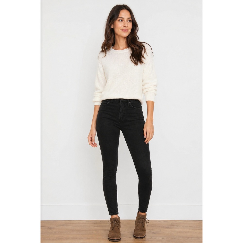Madewell 10"‎ High Rise Skinny Jeans Womens 26 Starkey Wash Black Denim